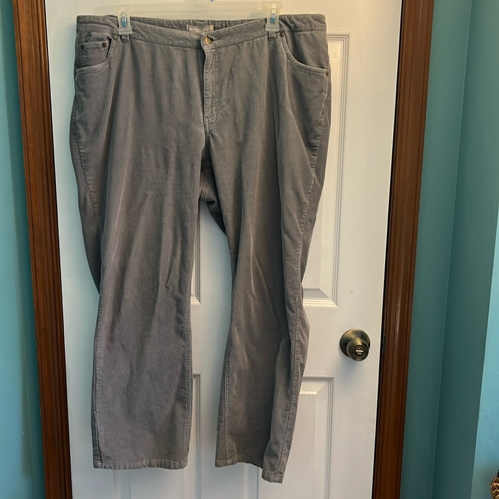 Woman Within Size 18W Gray Corduroys Bootleg